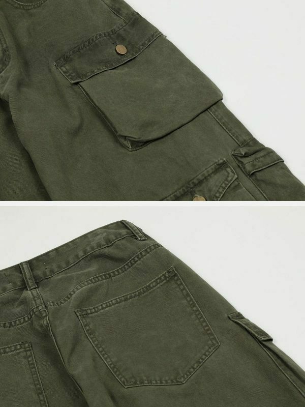 retro multi pocket cargo pants urban style 6053