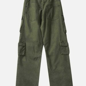 retro multi pocket cargo pants urban style 7649