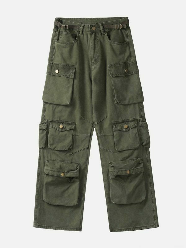 retro multi pocket cargo pants urban style 7836