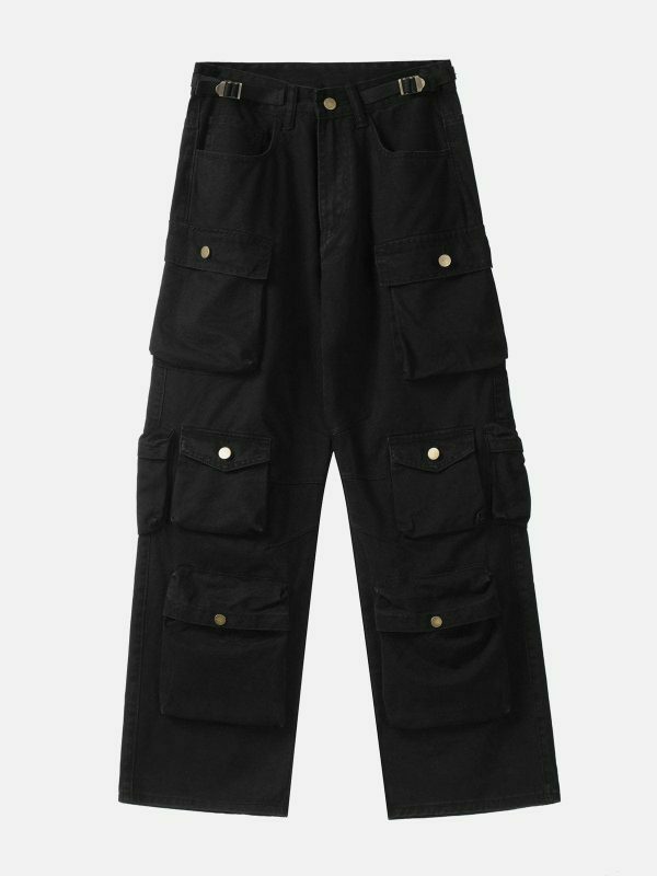 retro multi pocket cargo pants urban style 8801