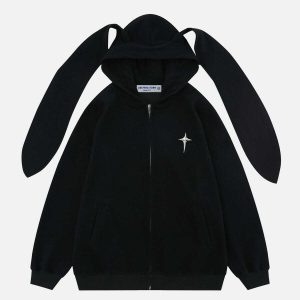 retro rabbit ears hoodie vibrant streetwear 2326