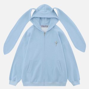 retro rabbit ears hoodie vibrant streetwear 8275