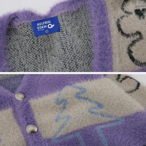 retro snowman cardigan   chic y2k christmas fashion 8585