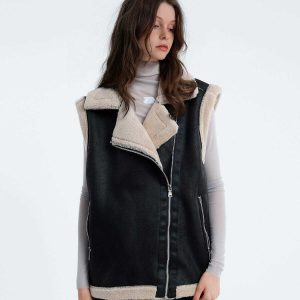 retro suede vest urban fashion essential 8796