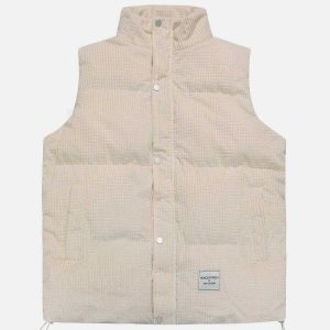 retro waffle vest urban streetwear essential 6761