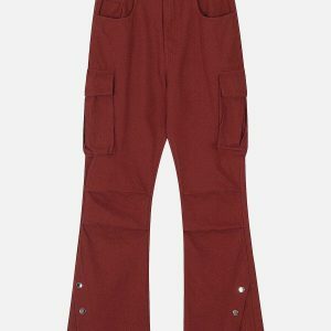 retro wrinkle button cargo pants 8194