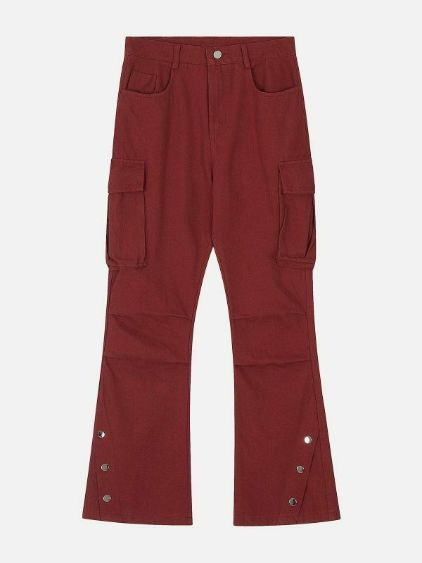 retro wrinkle button cargo pants 8194