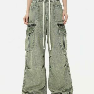 revolutionary drawstring cargo jeans urban streetwear 8682