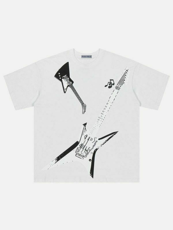 revolutionary guitar print tee edgy & vibrant streetwear 6062