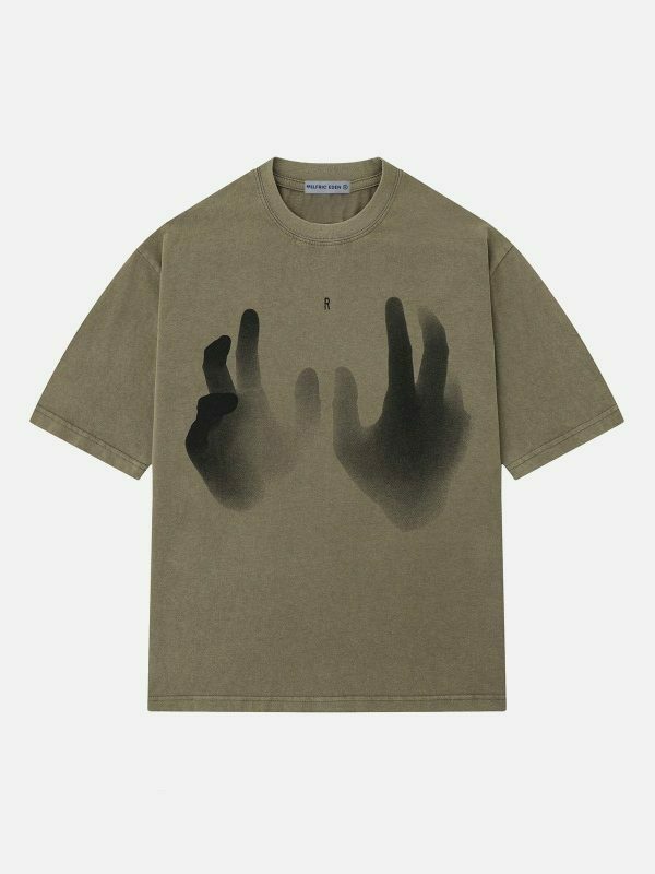 revolutionary hand print washed tee urban streetwear 4433