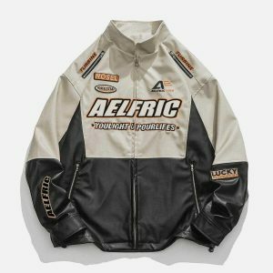 revolutionary patchwork racing jacket urban streetwear 1119