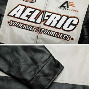 revolutionary patchwork racing jacket urban streetwear 3647