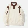 revolutionary stripe patchwork polo sweatshirt 3707