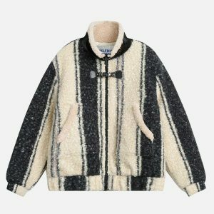 revolutionary stripe sherpa coat 2293