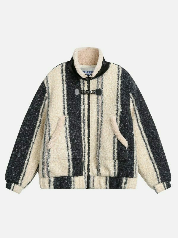 revolutionary stripe sherpa coat 2293