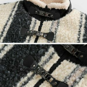 revolutionary stripe sherpa coat 6337