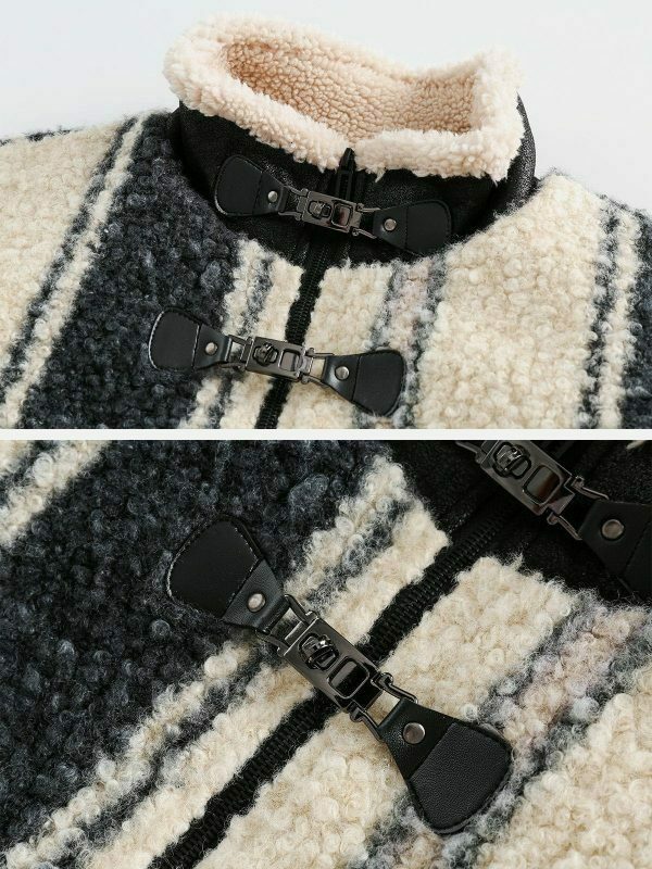 revolutionary stripe sherpa coat 6337