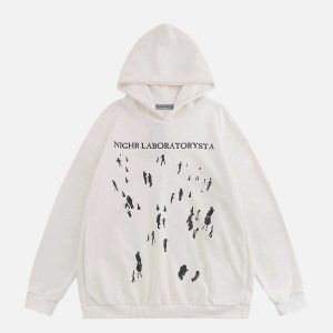 shadow print hoodie urban chic & youthful edge 4344