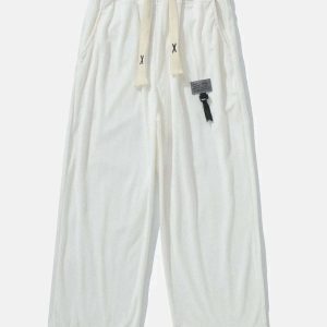 sleek labeled drawstring pants urban & youthful design 5205