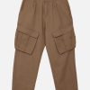 sleek large pocket pants solid & versatile streetwear 3032