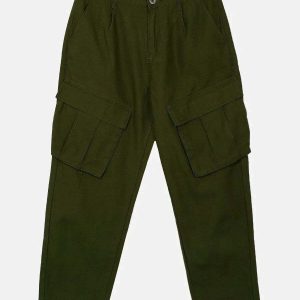 sleek large pocket pants solid & versatile streetwear 8898