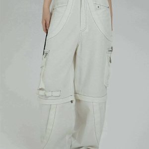 sleek zip off detachable pants versatile streetwear look 8781