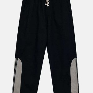 sleek zipper straightleg pants youthful streetwear appeal 3603