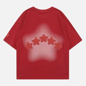 star dipdye embroidered tee youthful & vibrant design 7143