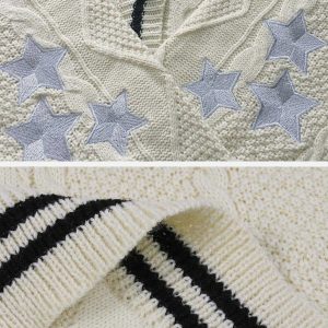 star embroidered cardigan youthful & chic streetwear staple 8587