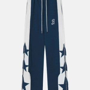 star embroidered pants youthful & dynamic streetwear 7901