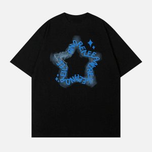 star plastisol print tee iconic & youthful streetwear 2898