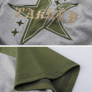 star print drawstring tee youthful & dynamic design 6322