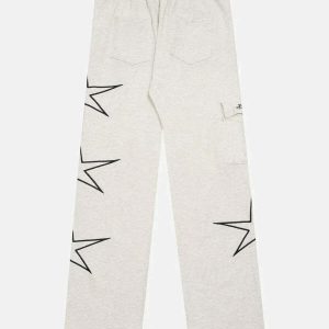 star print sweatpants youthful & dynamic streetwear choice 3288