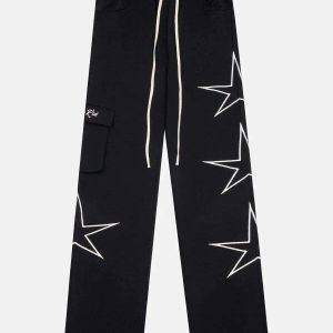 star print sweatpants youthful & dynamic streetwear choice 4575