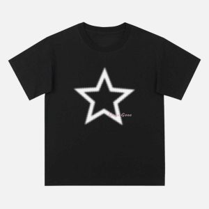 star print tee youthful & vibrant urban style 4747