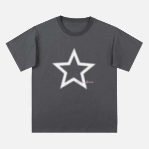 star print tee youthful & vibrant urban style 5526