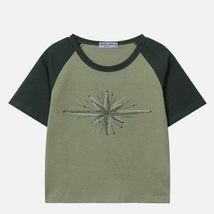 star rhinestone tee youthful & chic streetwear appeal 2792