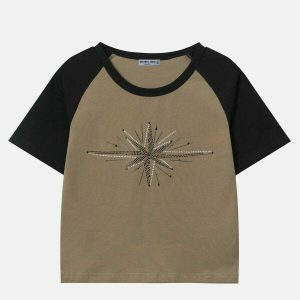 star rhinestone tee youthful & chic streetwear appeal 8202