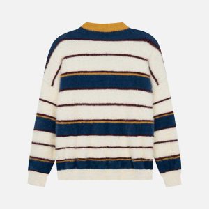 striped knit sweater youthful striped sweater dynamic knit design 5339