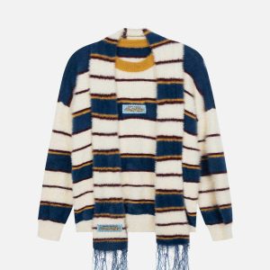 striped knit sweater youthful striped sweater dynamic knit design 7592