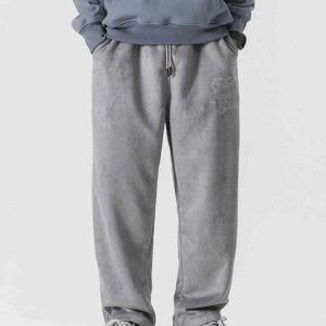 suede drawstring pants youthful & sleek streetwear essential 3292