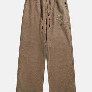 suede drawstring pants youthful & sleek streetwear essential 4355