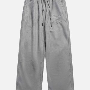 suede drawstring pants youthful & sleek streetwear essential 7174