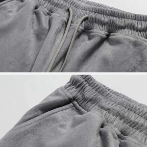 suede drawstring pants youthful & sleek streetwear essential 7271