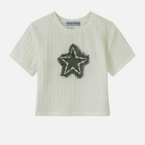 thorny star embroidered tee edgy streetwear 4554