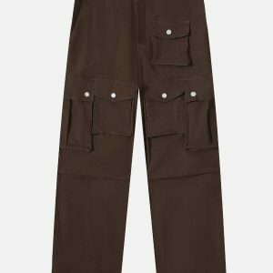 trendy button cargo pants multi pocket urban fit 7823