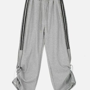 trendy drawstring stripe sweatpants   urban chic comfort 4637