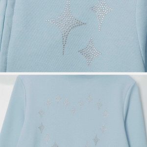 trendy hotfix rhinestones hoodie star studded appeal 7686