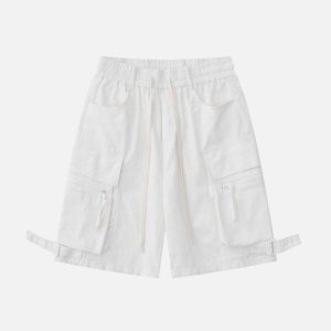 trendy multi pocket cargo shorts with sleek drawstring 6697