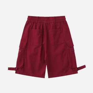 trendy multi pocket cargo shorts with sleek drawstring 6864